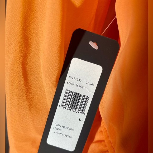 Bebe | Tie Front Elastic Waist Jumpsuit | Coverup | Cropped | Coral | Women’s L - Picture 6 of 6